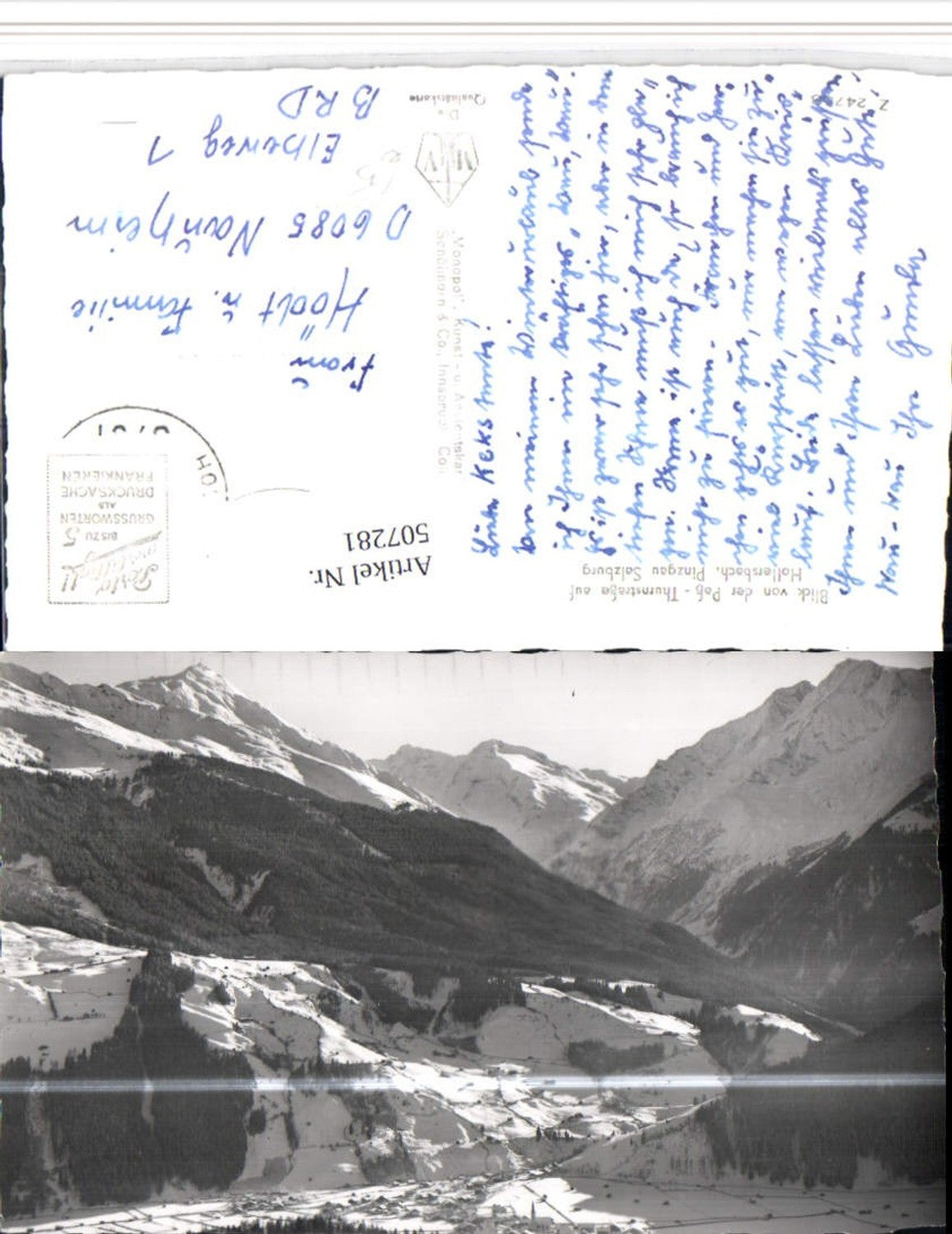 507281,Blick von d. Pass-Thurnstraße auf Hollersbach Totale Bergkulisse