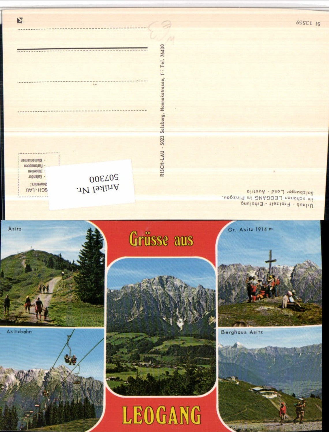 507300,Leogang Totale Asitz Berghaus Sessellift Mehrbildkarte