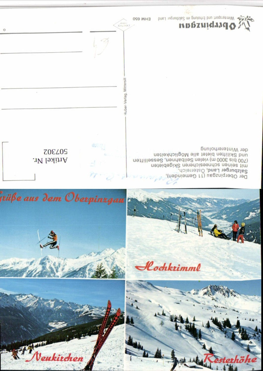 507302,Neukirchen Hochkrimml Resterhöhe Skifahrer Winterbilder Mehrbildkarte