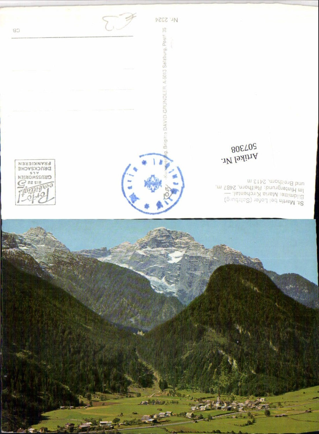 507308,St. Martin bei Lofer Totale m. Maria Kirchental Bergkulisse pub Cosy