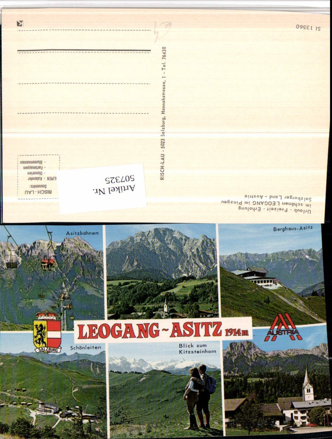 507325,Leogang Asitz Totale Sessellift Berghaus Mehrbildkarte