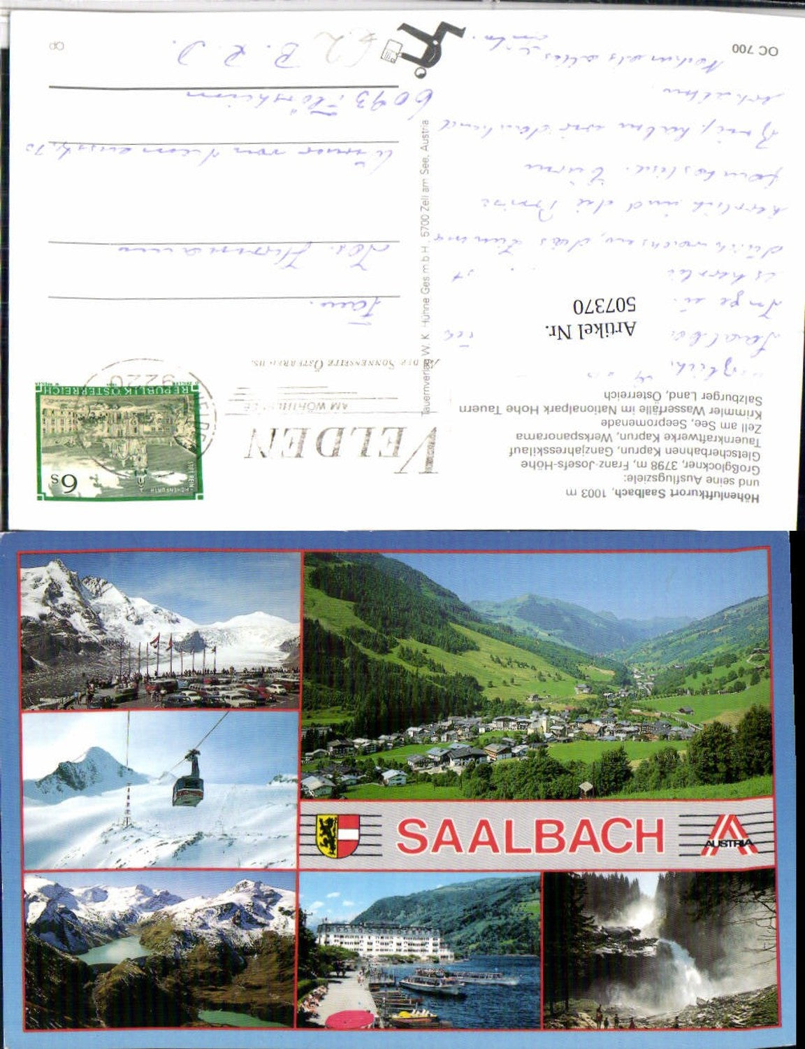 507370,Saalbach Totale Seilbahn Stauseen Wasserfall Mehrbildkarte