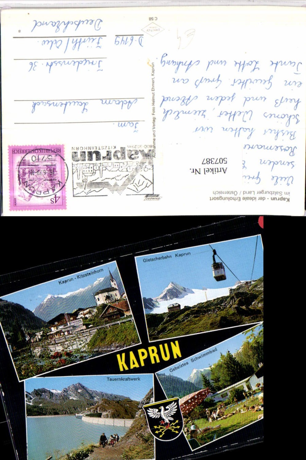 507387,Kaprun Totale Seilbahn Schwimmbad Talsperre Mehrbildkarte