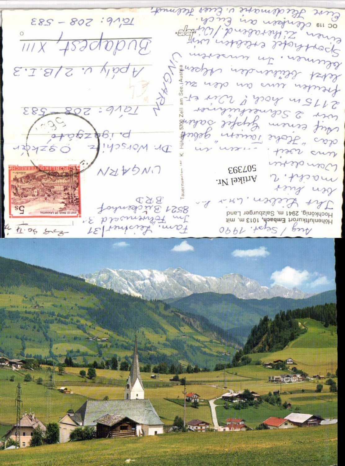 507393,Embach Totale Kirche m. Hochkönig Bergkulisse