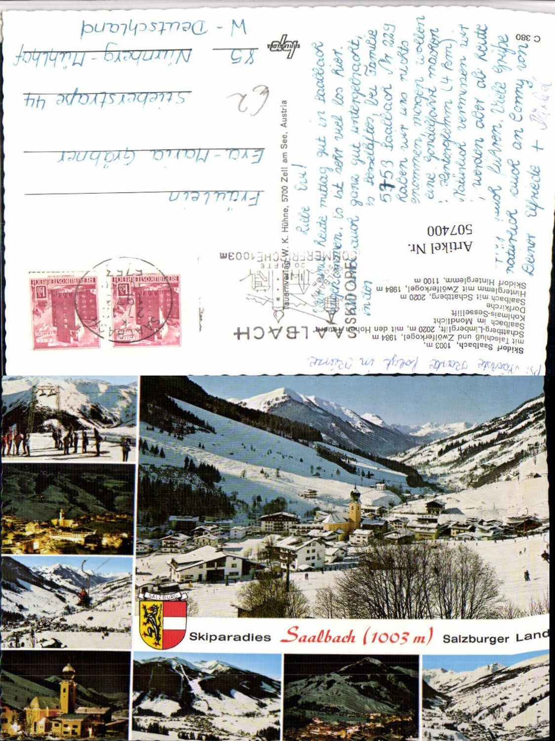 507400,Saalbach Totale Sessellift Winterbilder Mehrbildkarte