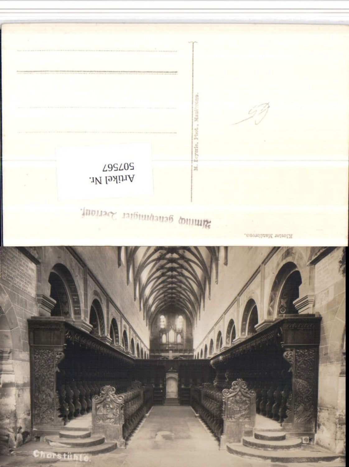 507567,Maulbronn Kloster Kirche Chorstühle Orgel