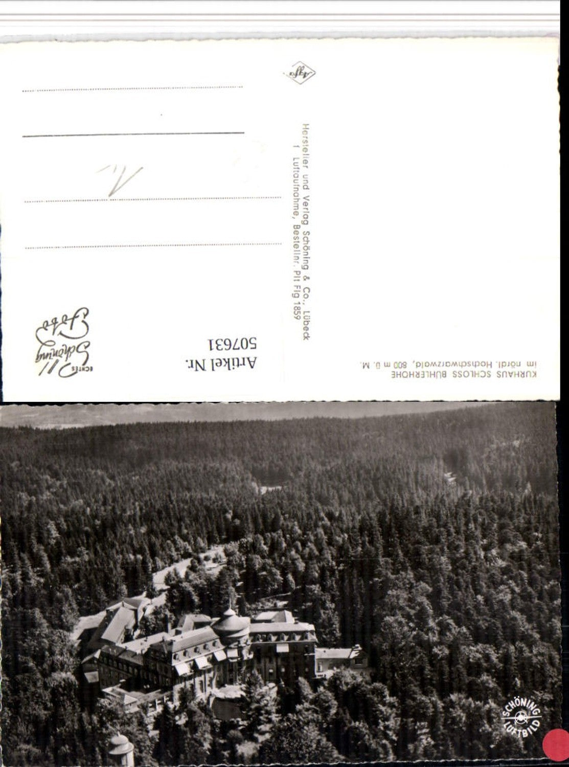 507631,Kurhaus Schloss Bühlerhöhe im Schwarzwald b. Bühl Fliegeraufnahme