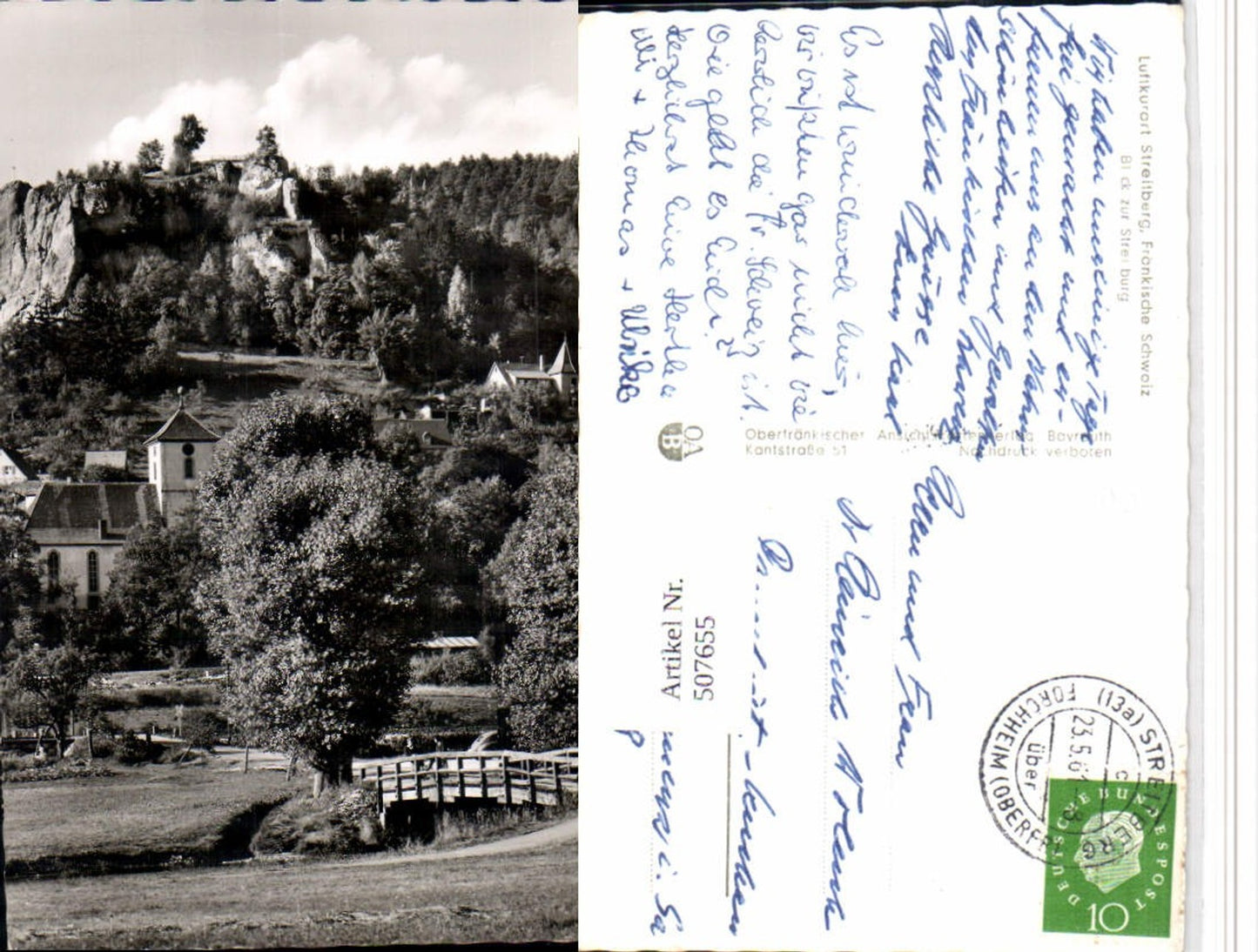507655,Streitberg b. Wiesenttal Blick zur Streitburg Kirche