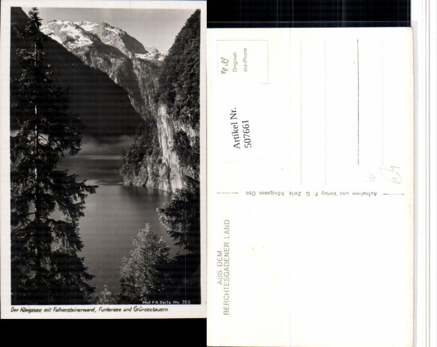 507661,Königssee See b. Schönau m. Falkensteinerwand Bergkulisse