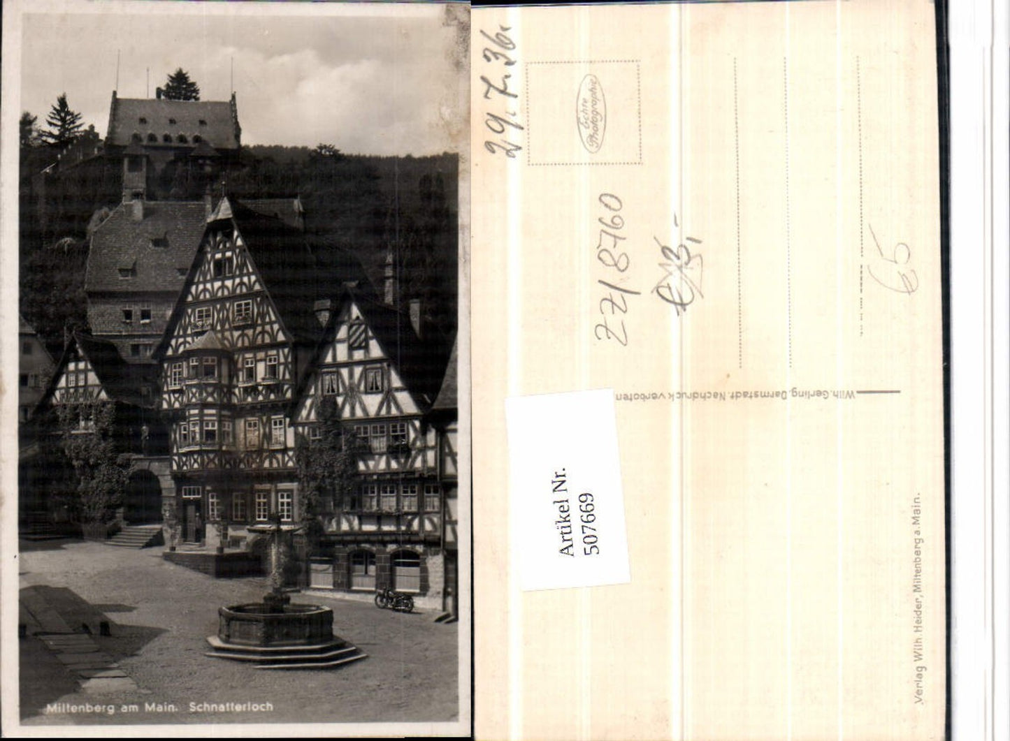 507669,Miltenberg am Main Schnatterloch Brunnen Erker