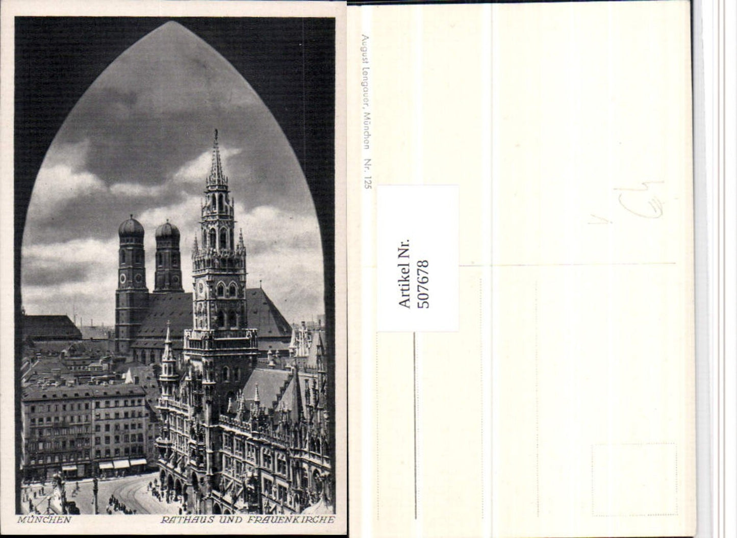 507678,München Rathaus u. Frauenkirche Kirche pub August Lengauer 125