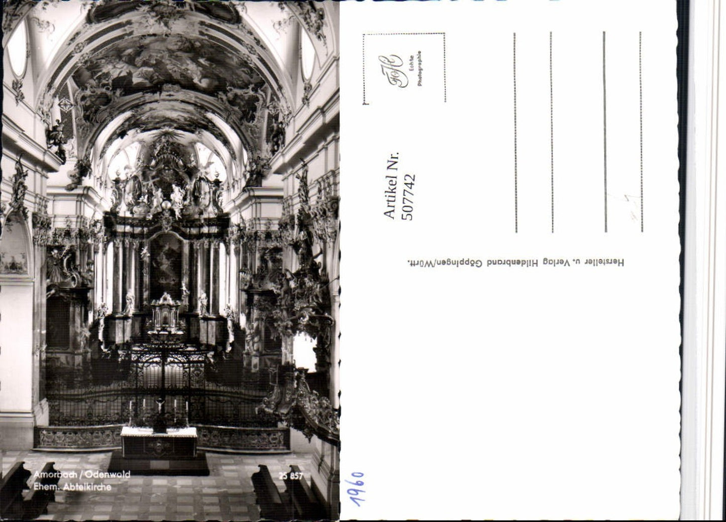 507742,Amorbach Abteikirche Kirche Innenansicht