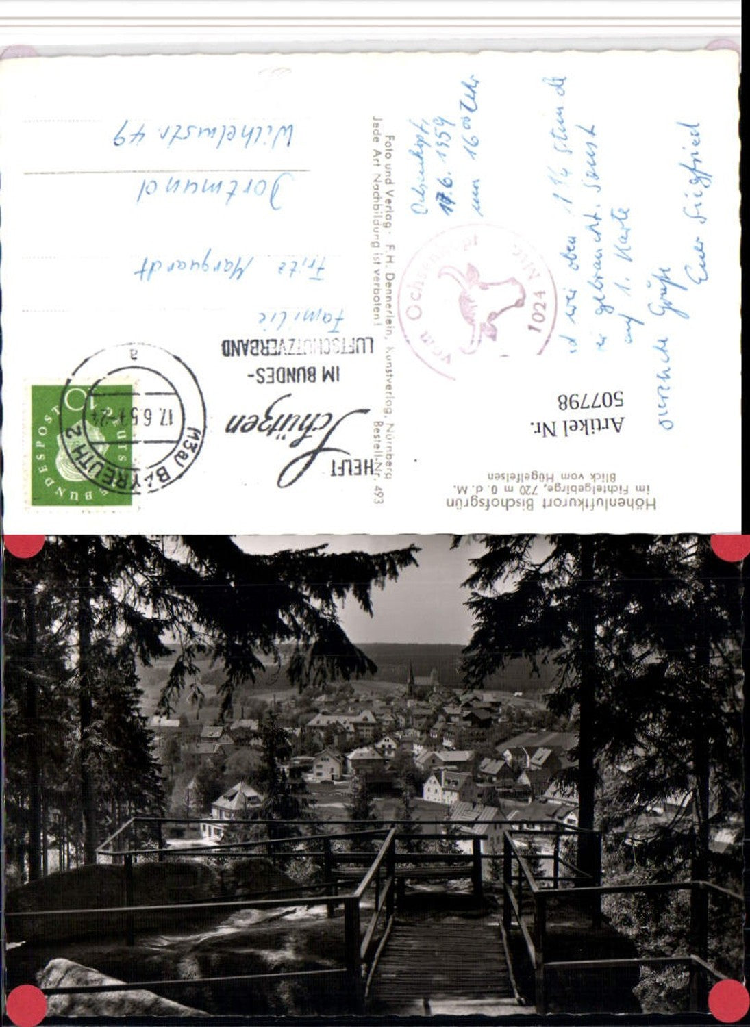 507798,Bischofsgrün im Fichtelgebirge Totale vom Hügelfelsen