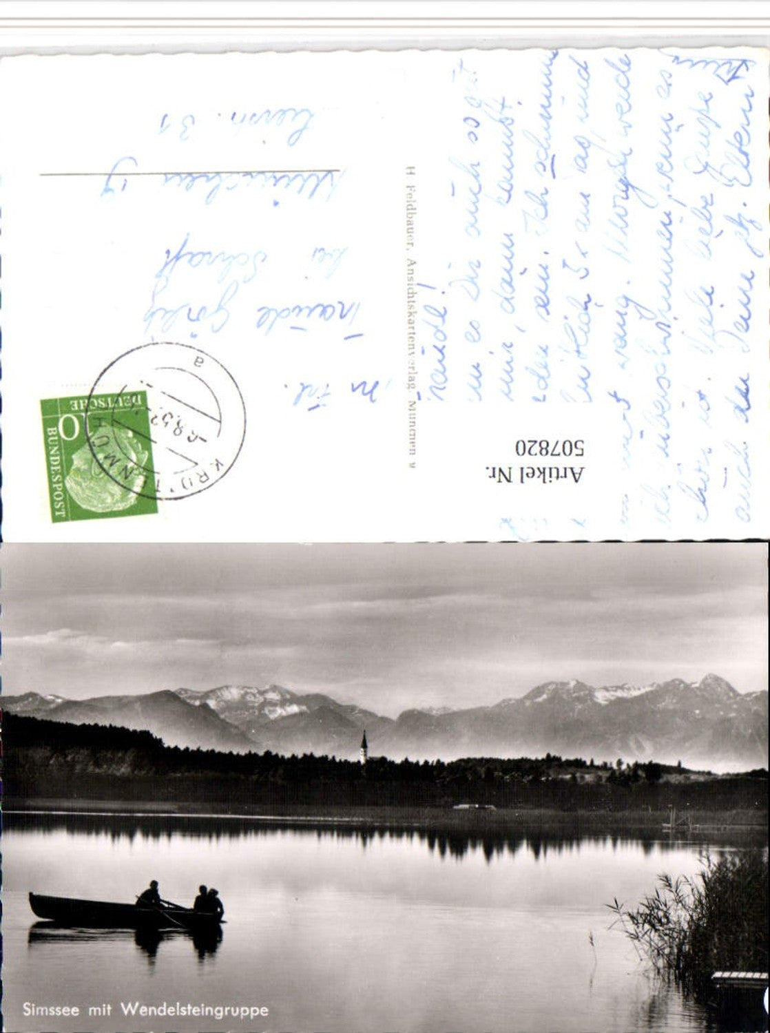 507820,Simssee See b. Bad Endorf Ruderboot m. Wendelstein Bergkulisse