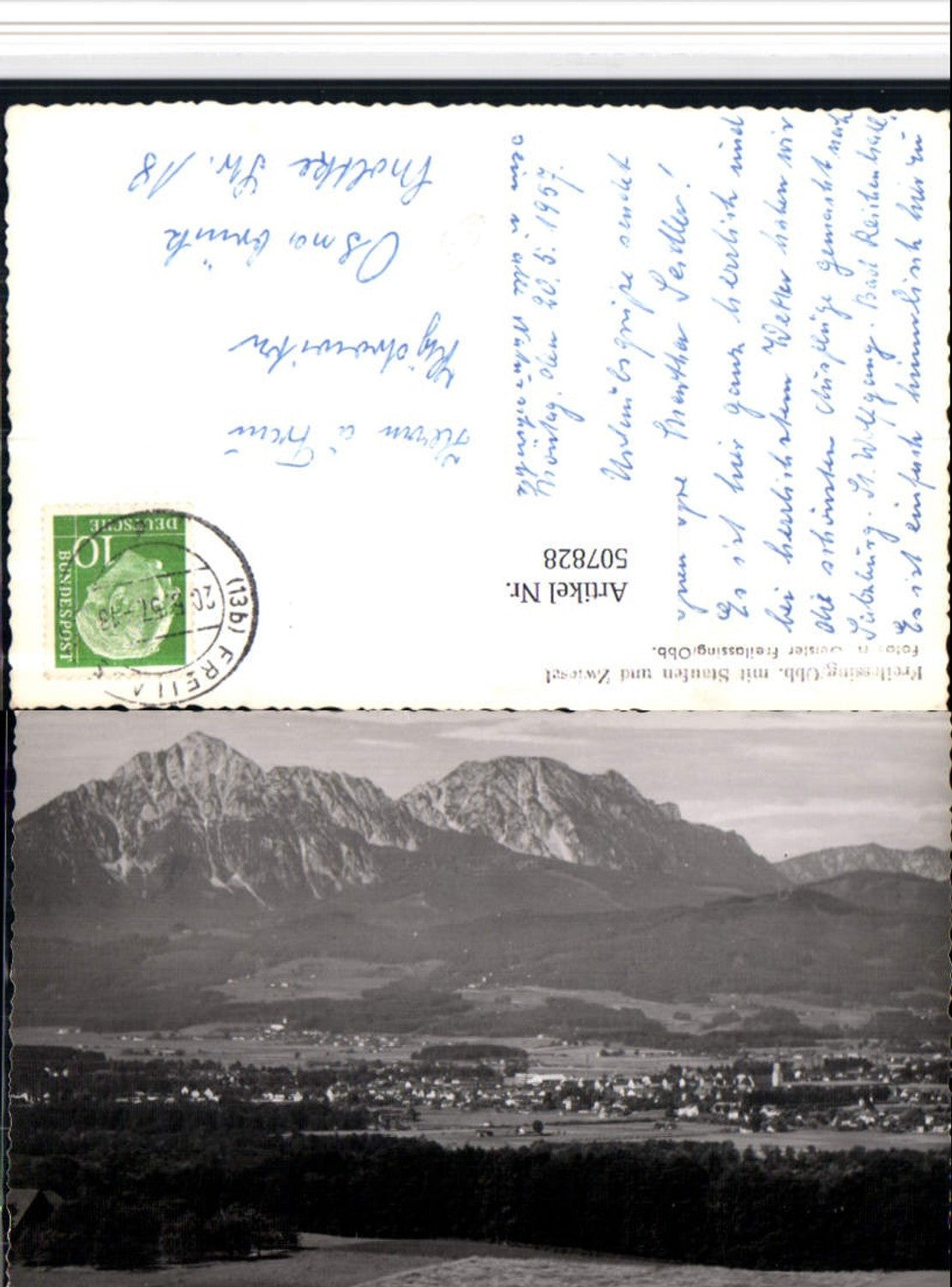507828,Freilassing Totale m. Staufen u. Zwiesel Bergkulisse