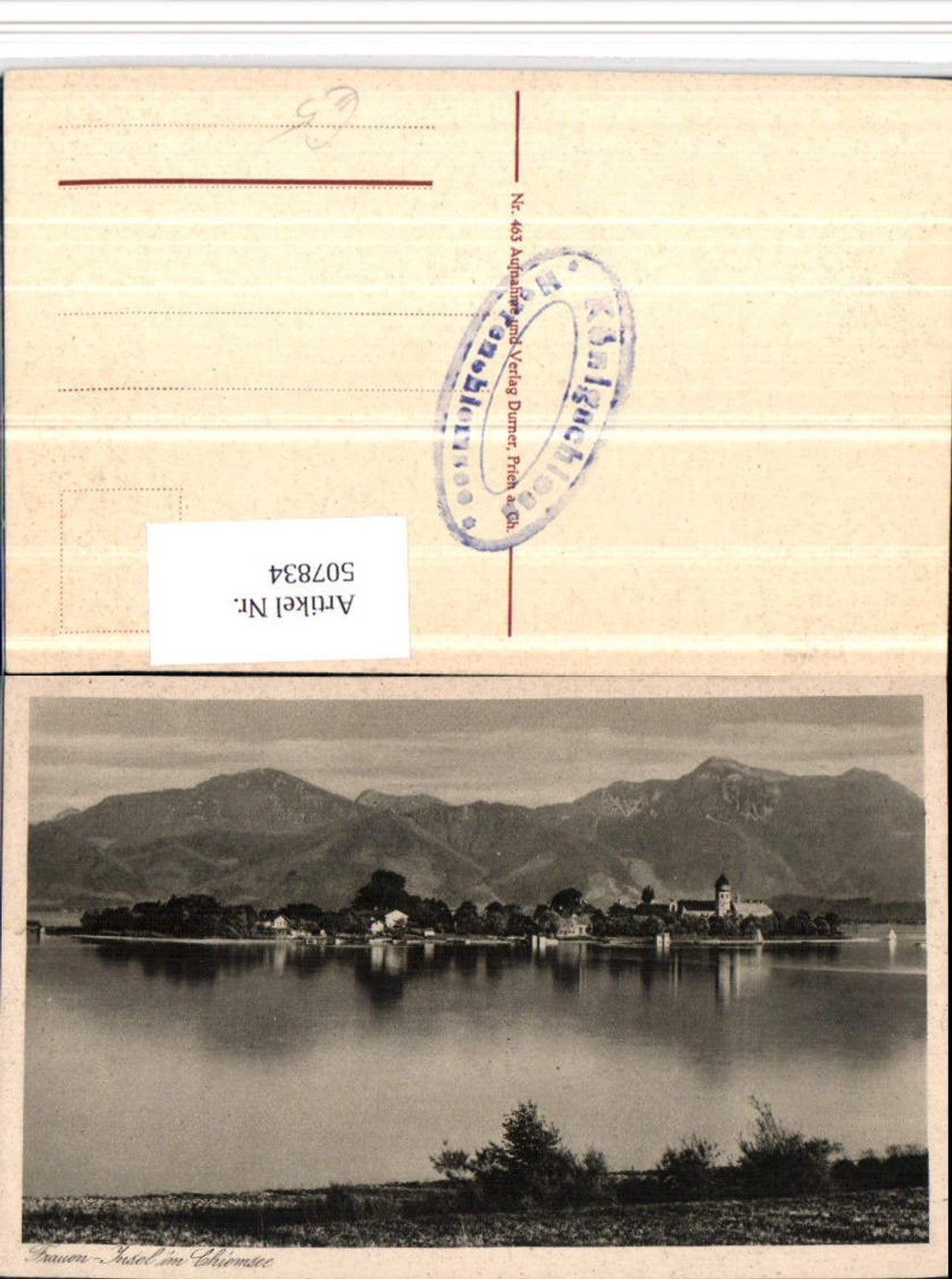 507834,Fraueninsel im Chiemsee Totale Bergkulisse