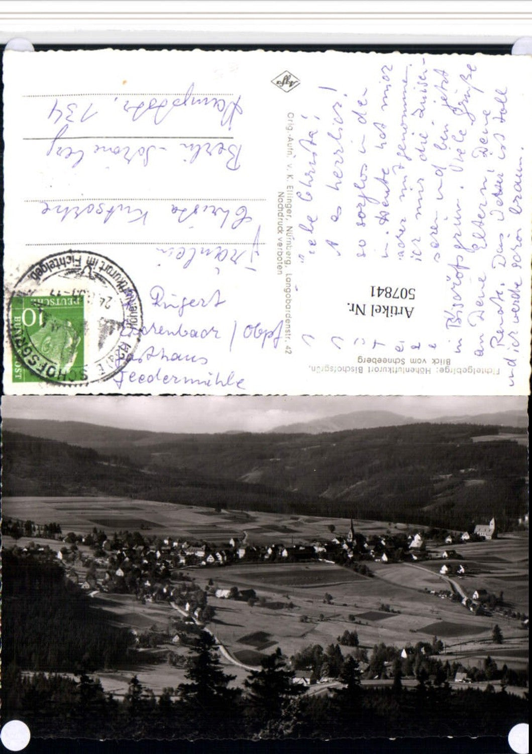 507841,Bischofsgrün Totale vom Schneeberg Bergkulisse