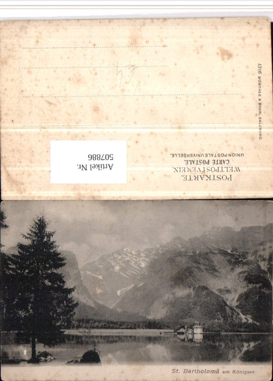507886,St. Bartholomä am Königssee b. Schönau Bergkulisse pub Würthle & Sohn 1316