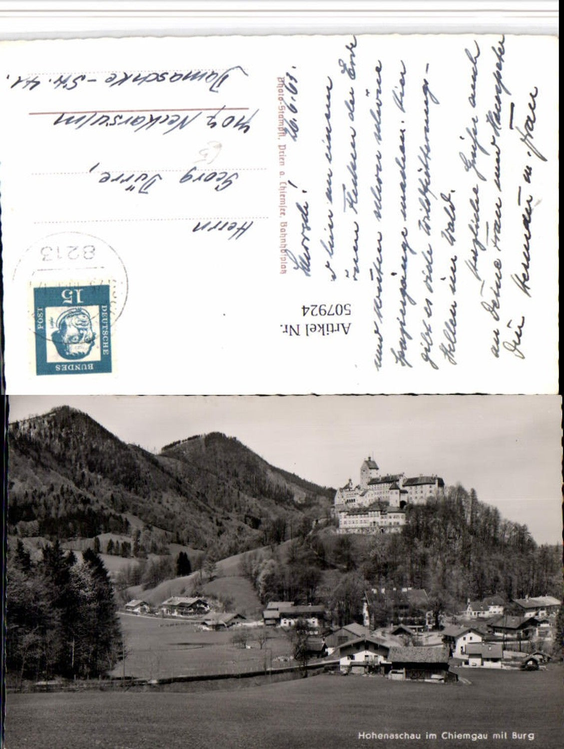 507924,Hohenaschau im Chiemgau b. Aschau m. Burg Schloss