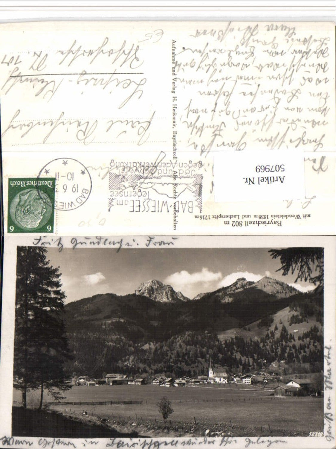507969,Bayrischzell Totale m. Wendelstein u. Lacherspitz Bergkulisse