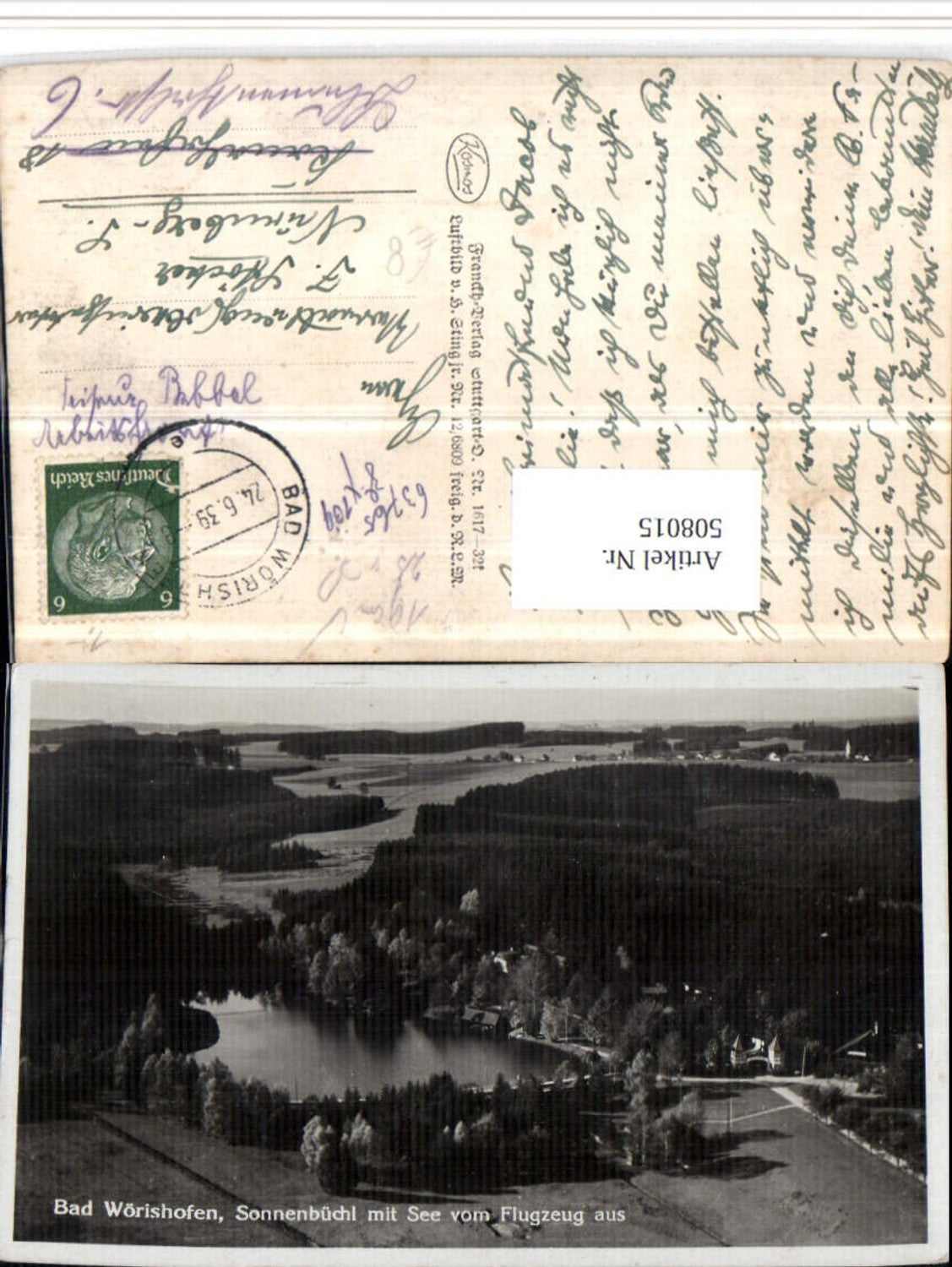 508015,Bad Wörishofen Sonnenbüchl m. See Fliegeraufnahme