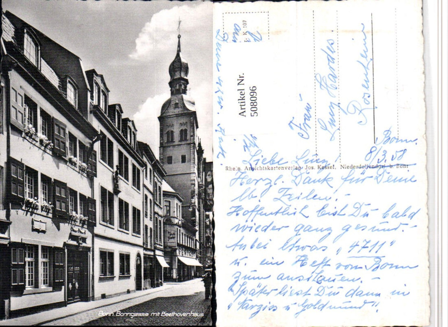 508096,Bonn am Rhein Bonngasse m. Beethovenhaus Turm