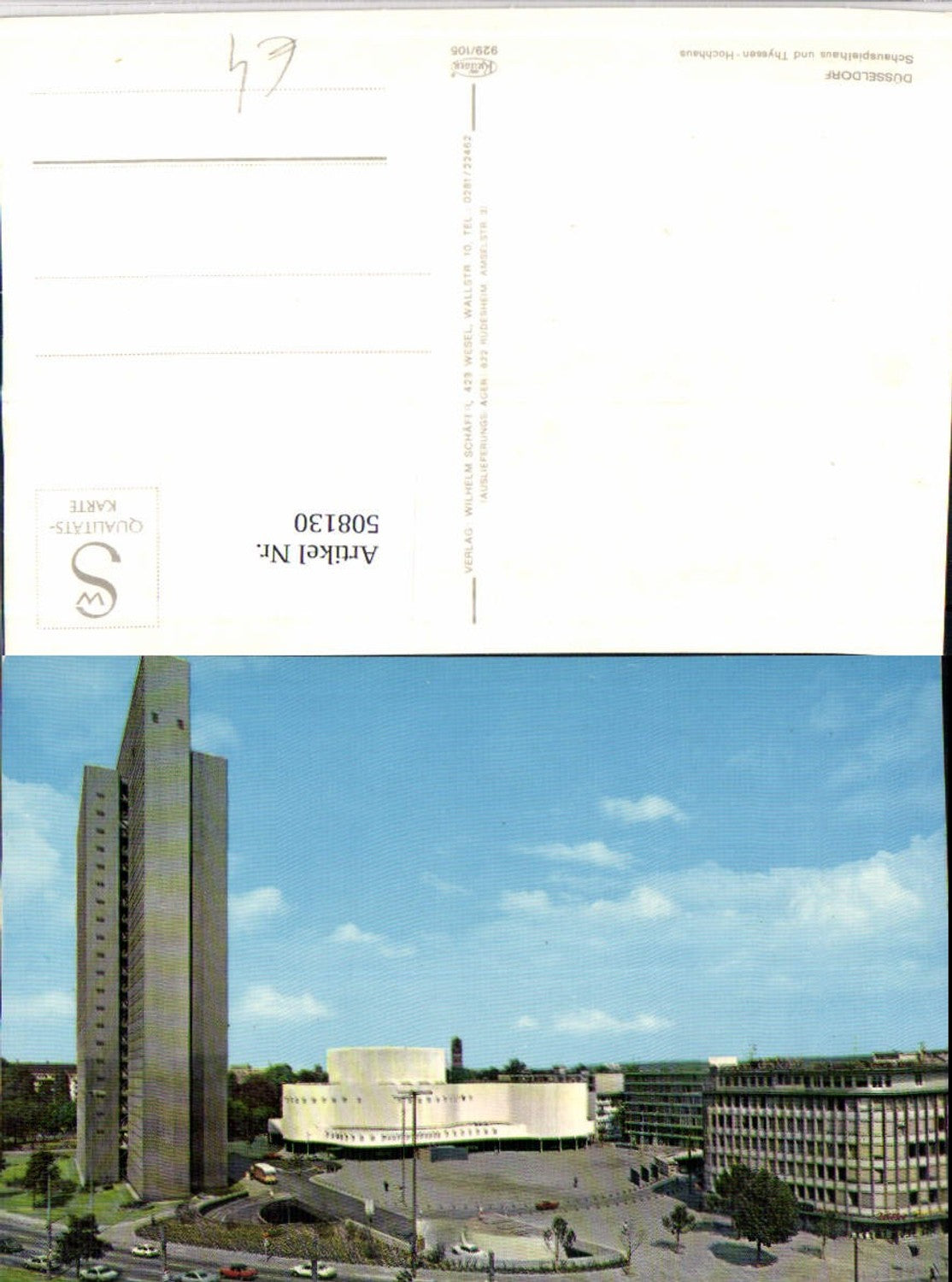 508130,Düsseldorf Schauspielhaus u. Thyssen-Hochhaus