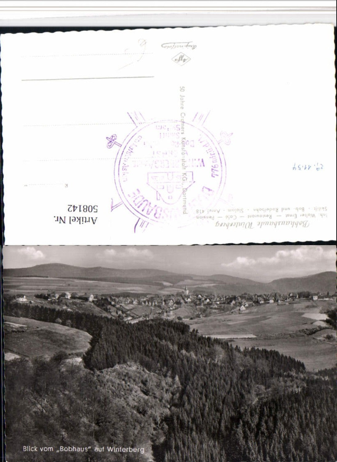 508142,Blick vom Bobhaus auf Winterberg Totale
