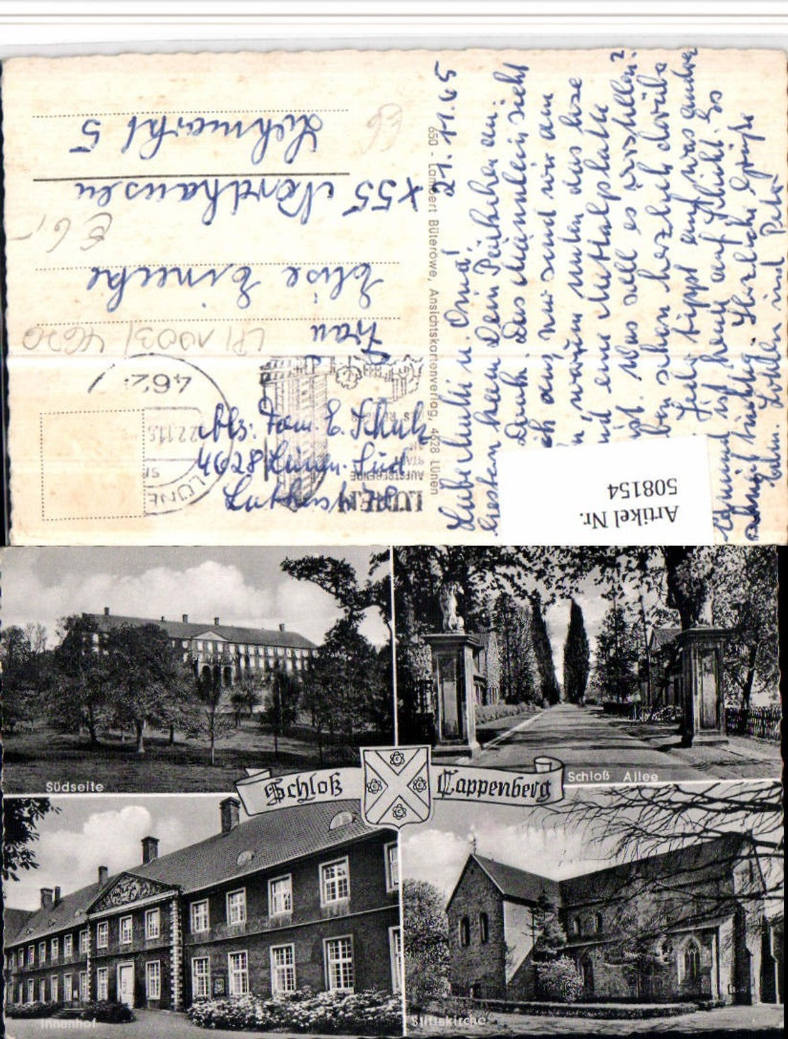 508154,Schloss Cappenberg Allee Stiftskirche Mehrbildkarte