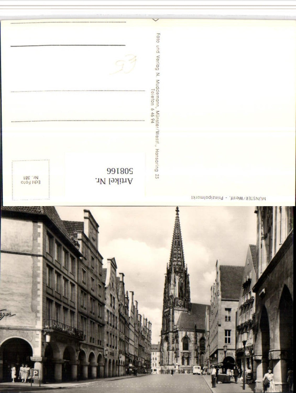 508166,Münster Prinzipalmarkt Straßenansicht Kirche