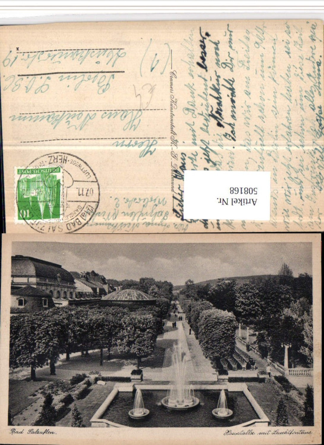 508168,Bad Salzuflen Hauptallee m. Leuchtfontäne Fontäne