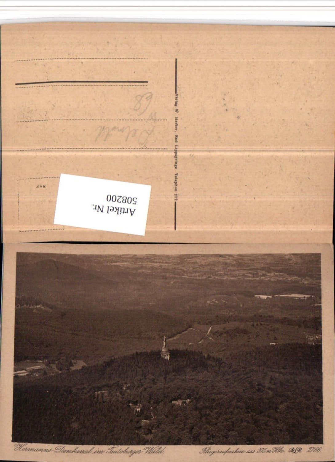 508200,Teutoburger Wald Hermanns-Denkmal b. Detmold Fliegeraufnahme