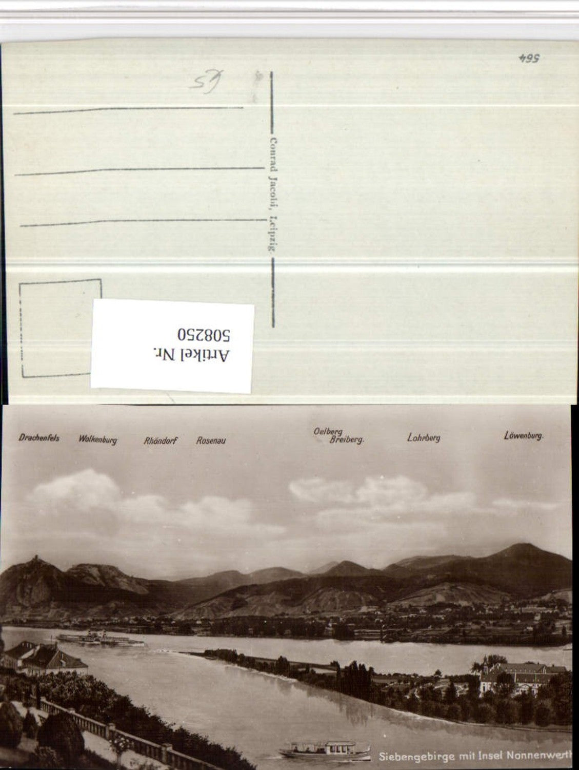 508250,Siebengebirge m. Insel Nonnenwerth b. Roldandseck Remagen