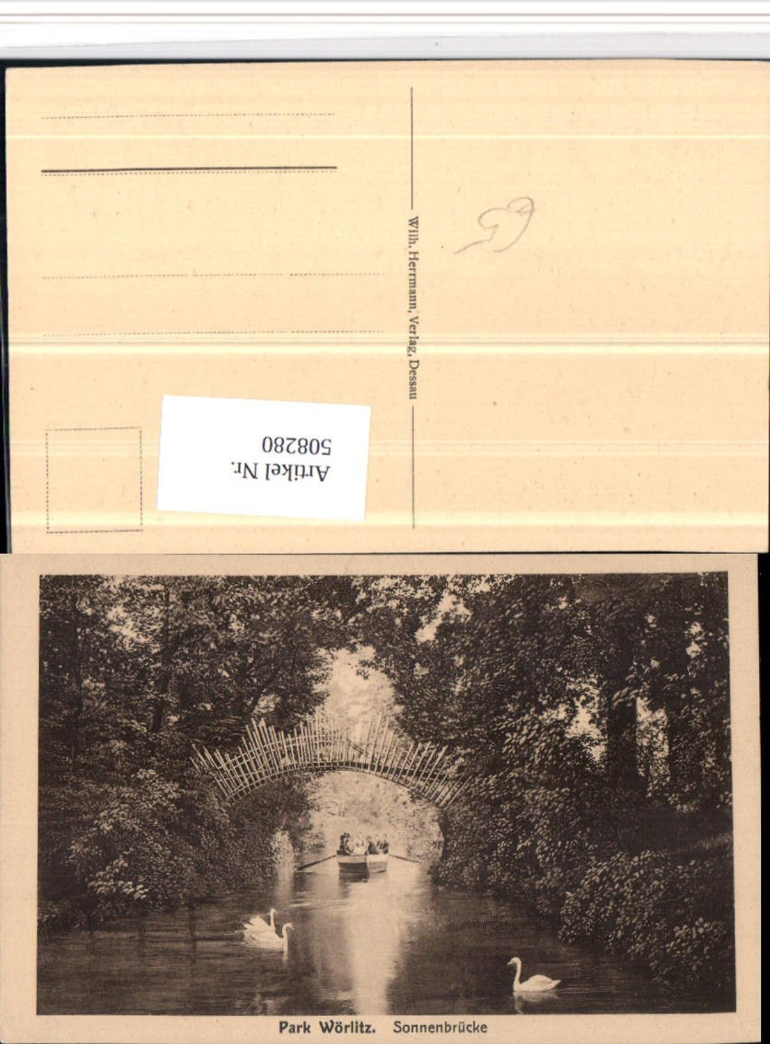 508280,Park Wörlitz Sonnenbrücke Brücke Schwäne