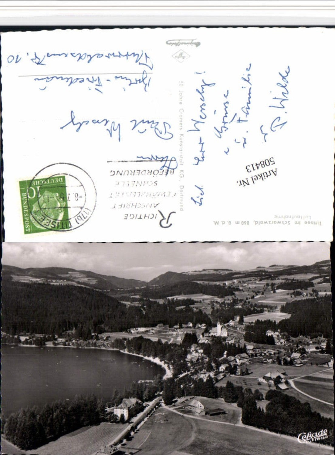 508413,Titisee im Schwarzwald Totale Fliegeraufnahme