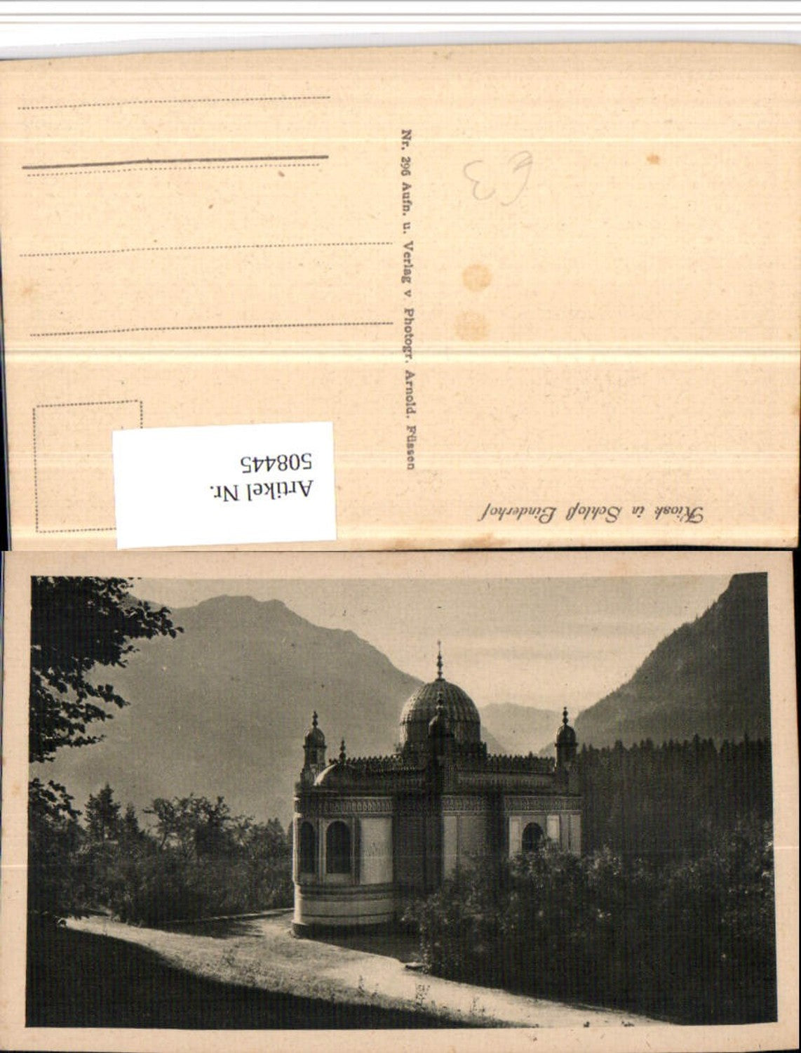 508445,Schloss Linderhof b. Ettal Kiosk Bergkulisse