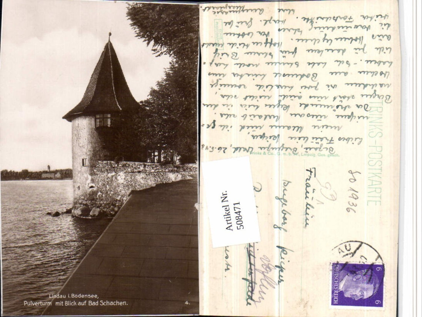 508471,Lindau im Bodensee Pulverturm m. Blick auf Bad Schachen pub Trinks & Co