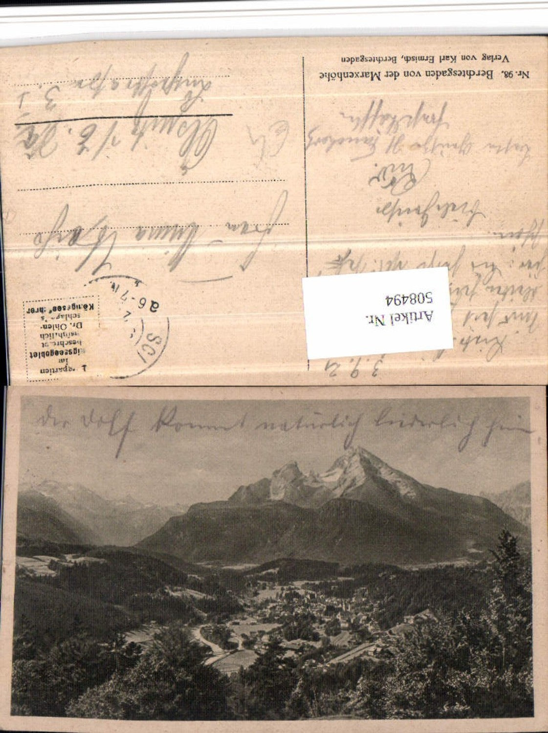 508494,Berchtesgaden Totale von d. Marxenhöhe Bergkulisse