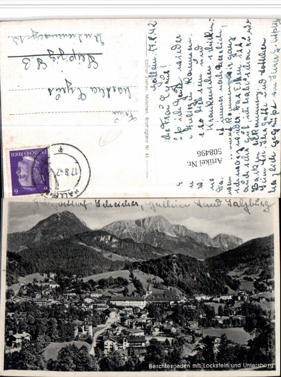 508496,Berchtesgaden Totale Bergkulisse Hallein Stempel pub Ottmar Zieher