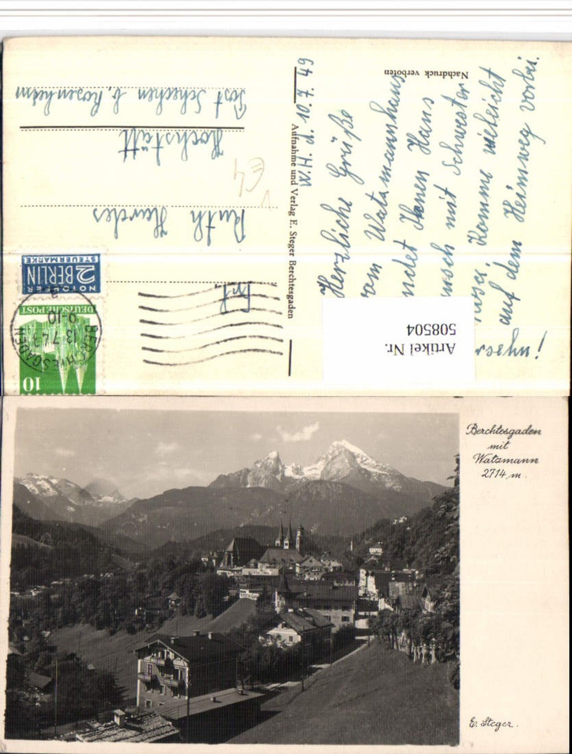 508504,Berchtesgaden Totale m. Watzmann Bergkulisse pub E. Steger