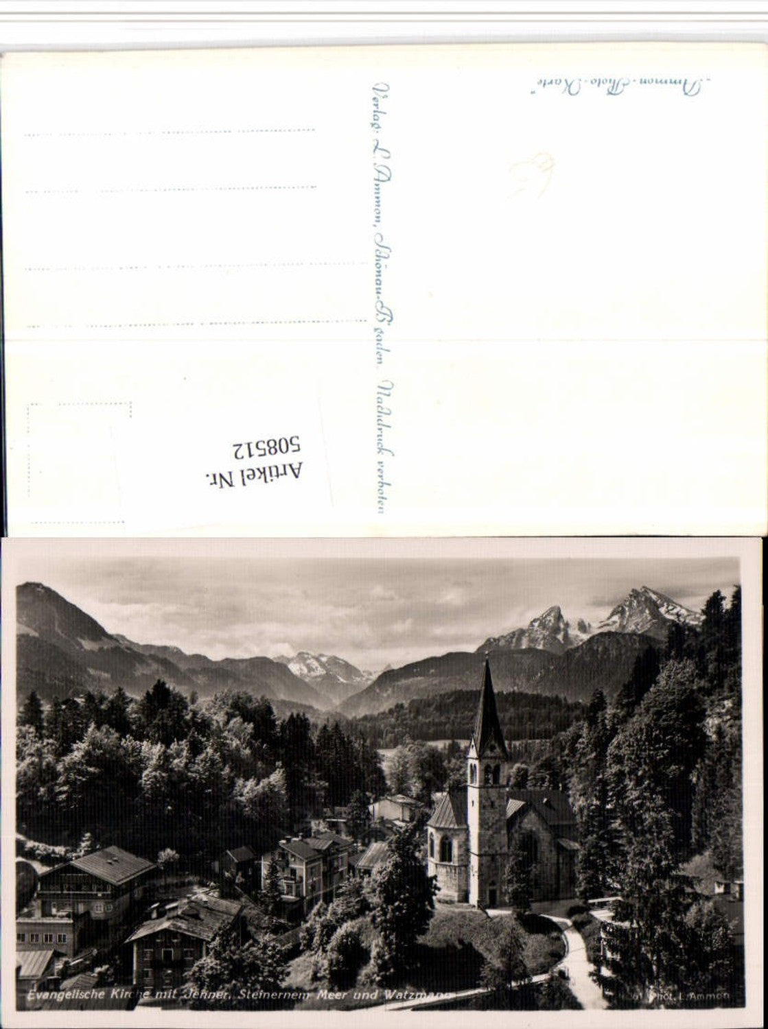 508512, Berchtesgaden Protestant Church with Jenner mountain backdrop