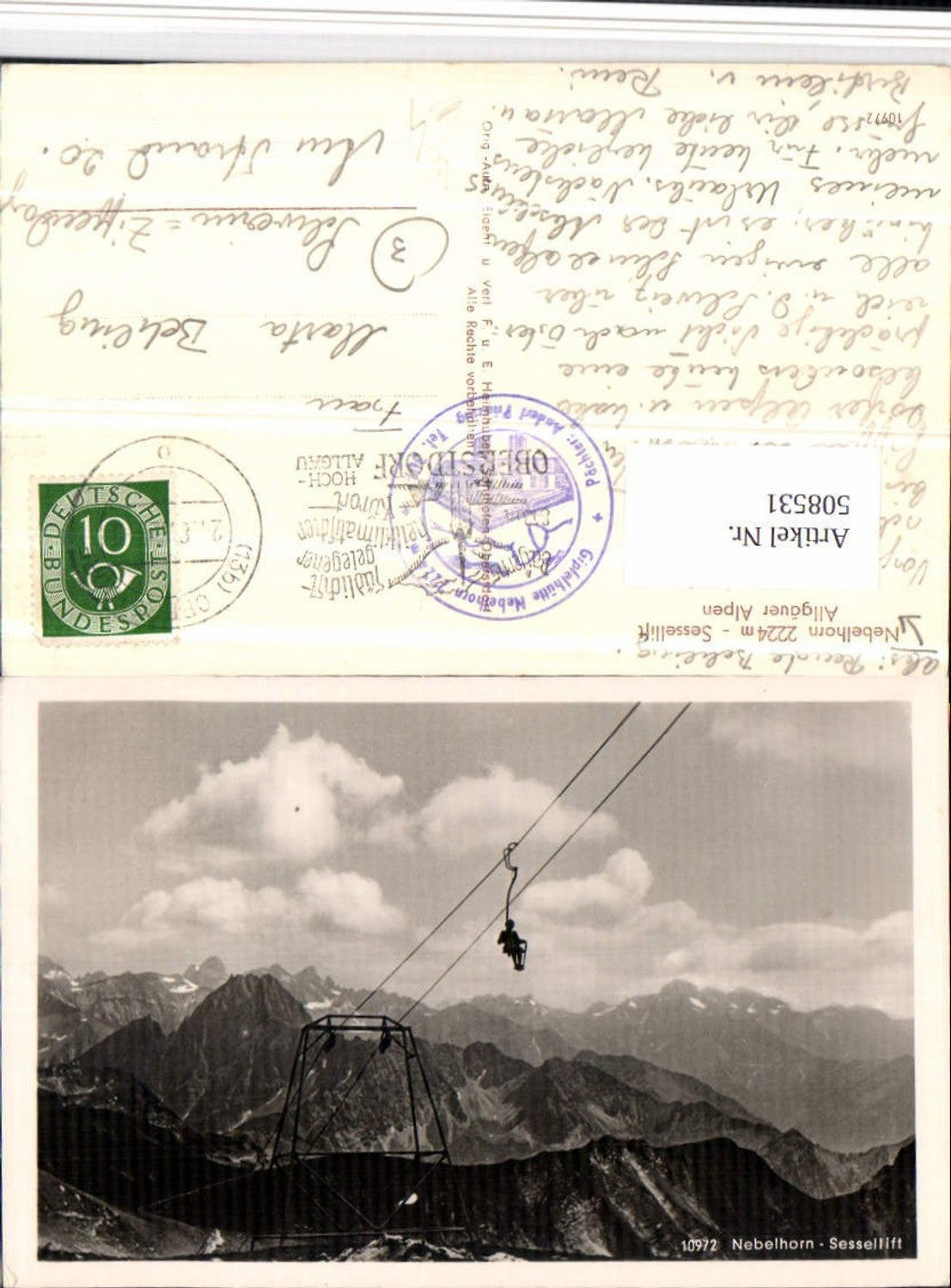 508531,Nebelhorn b. Oberstdorf Sessellift Bergkulisse