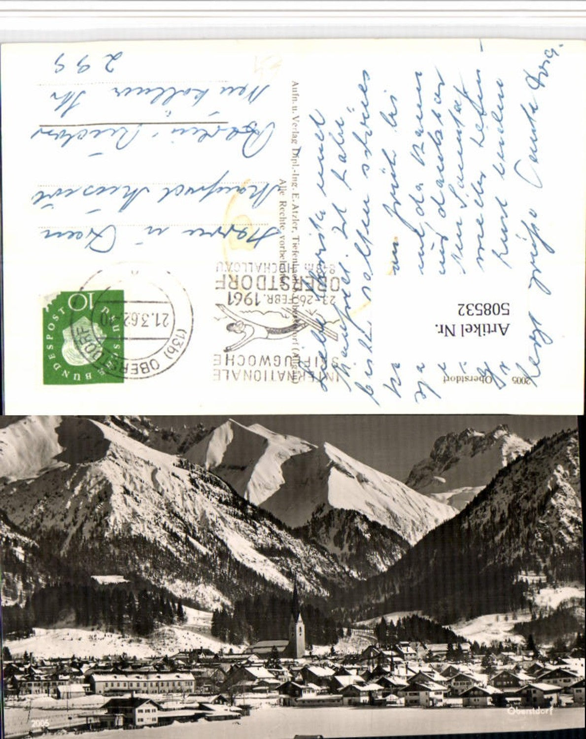 508532,Oberstdorf im Allgäu Totale Bergkulisse Winterbild