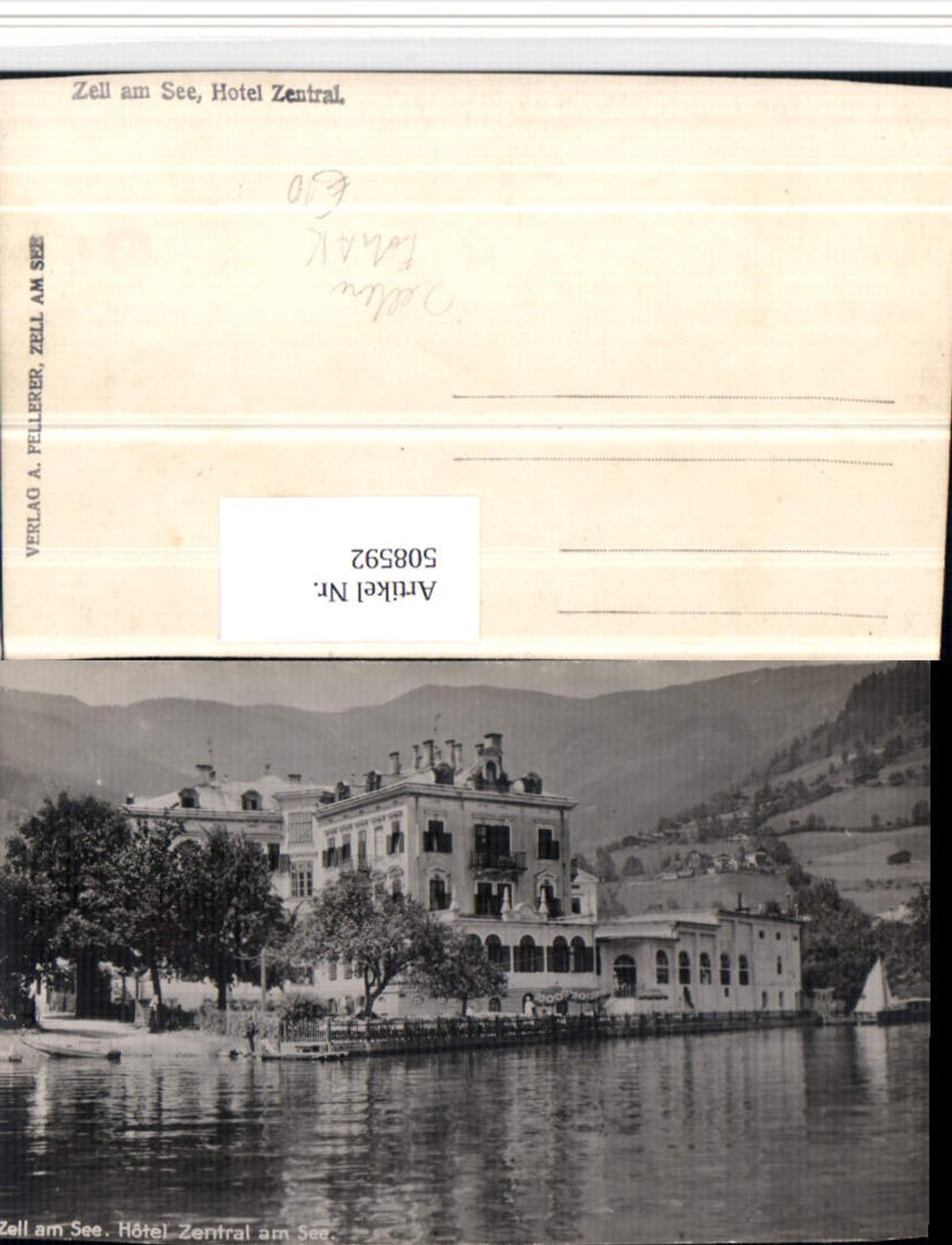 508592,Seltene Foto AK Zell am See Hotel Zentral