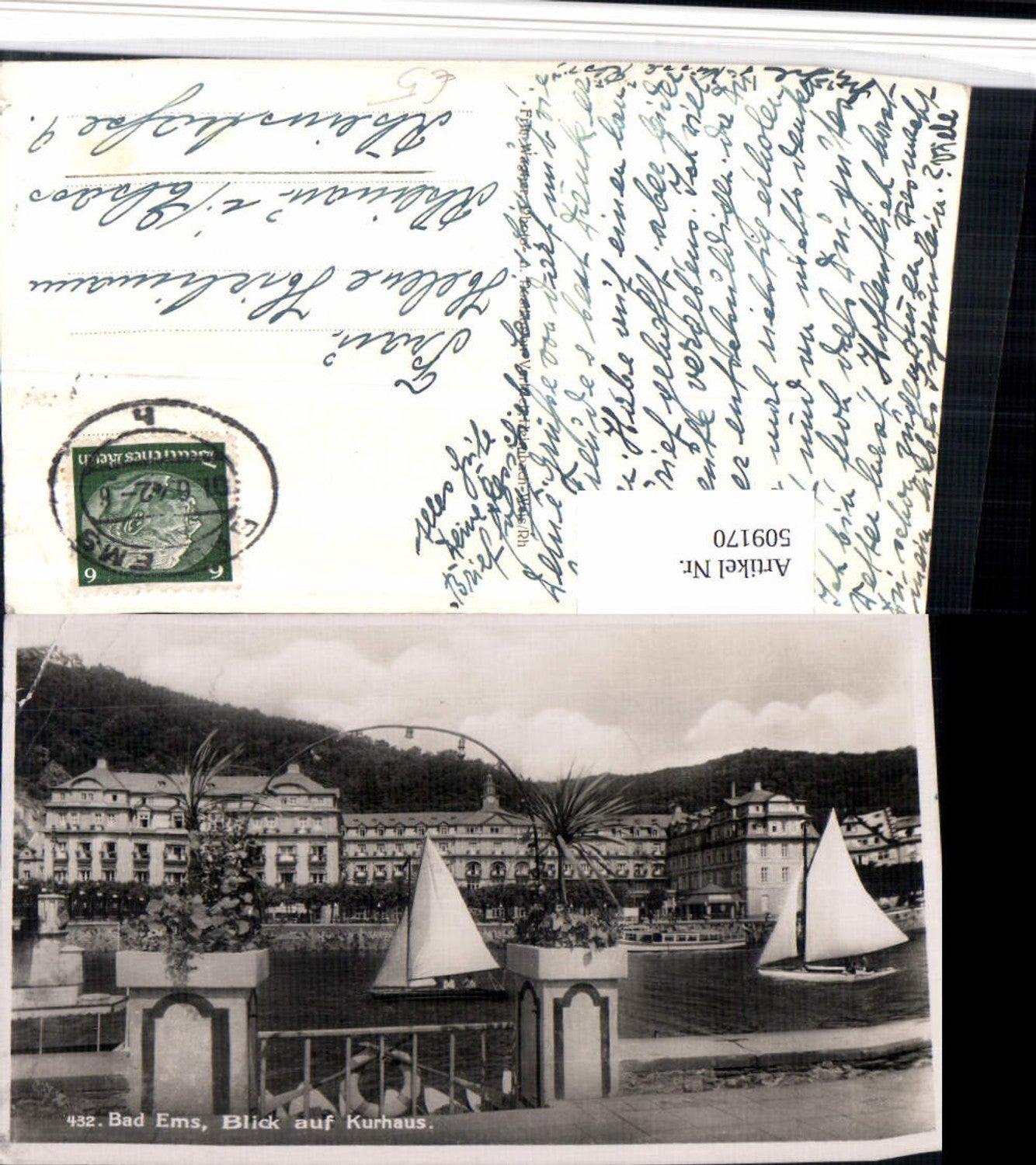 509170,Bad Ems Blick auf Kurhaus Segelboote Boote