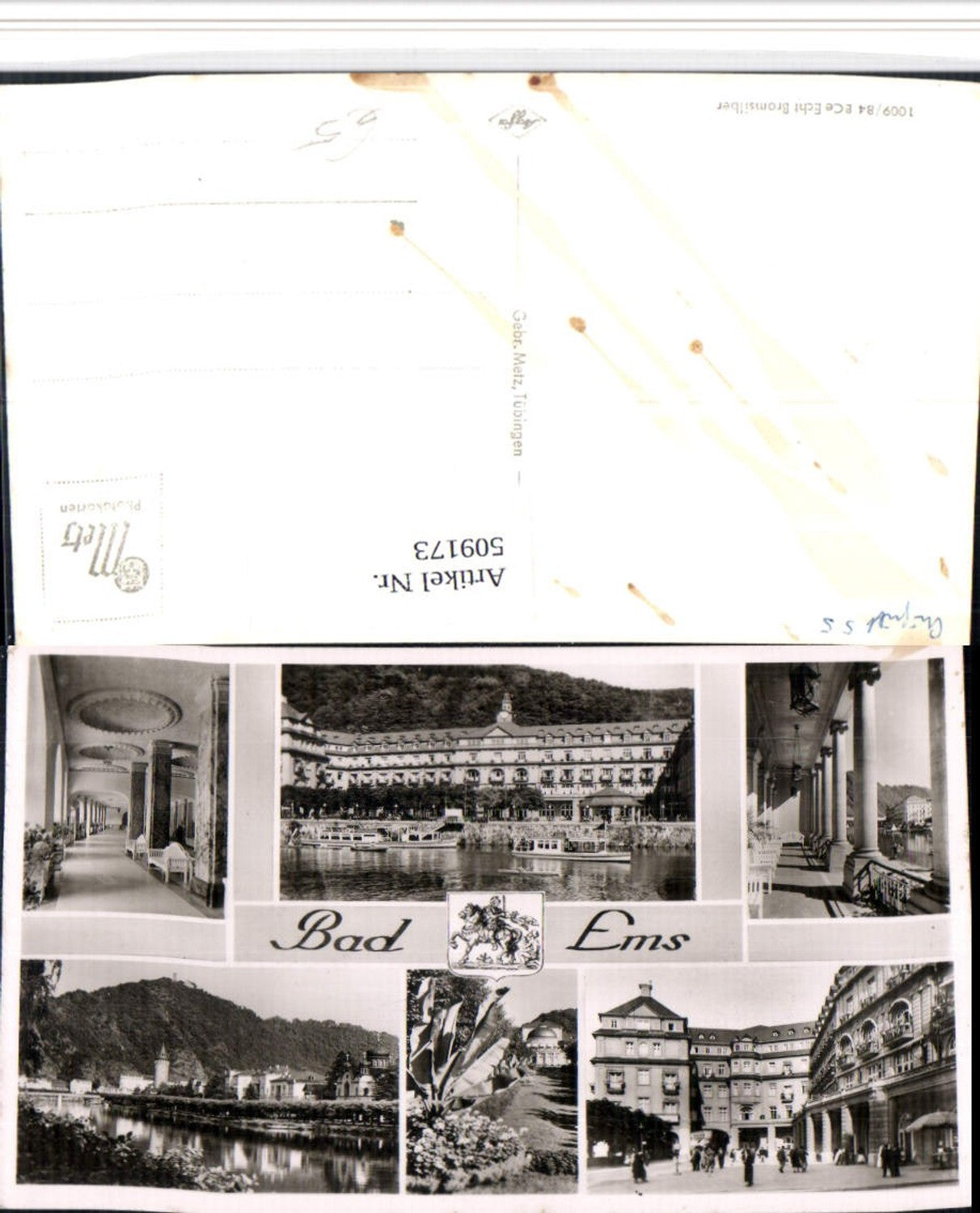 509173,Bad Ems Teilansicht Kurhaus Säulen Mehrbildkarte