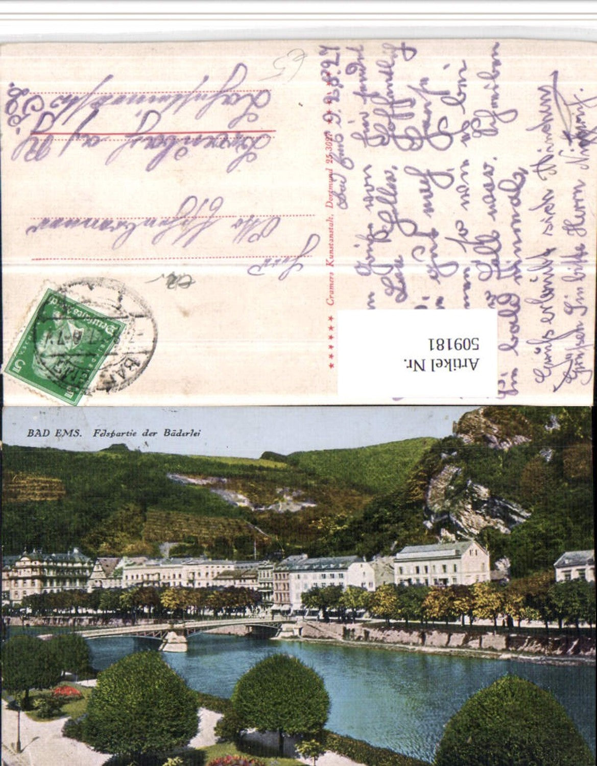 509181,Bad Ems Teilansicht Felspartie der Bäderlei Brücke