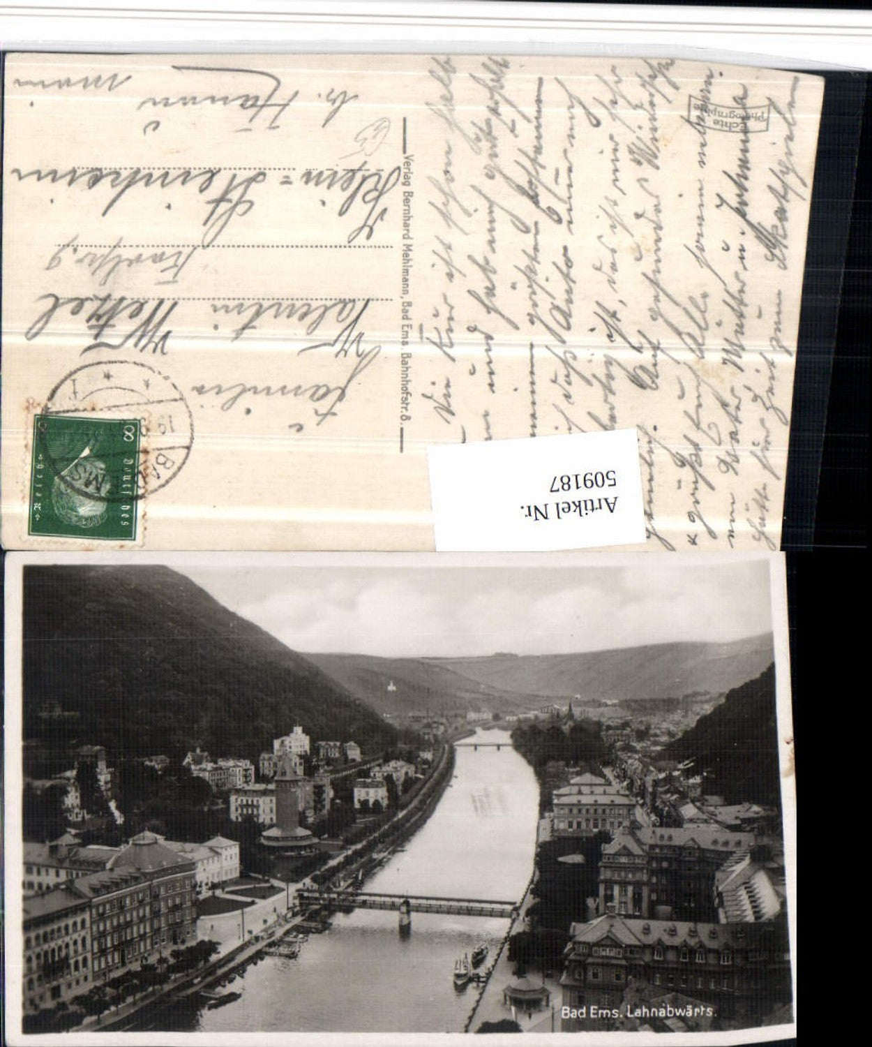 509187,Bad Ems Teilansicht Lahnabwärts Fluss Brücke