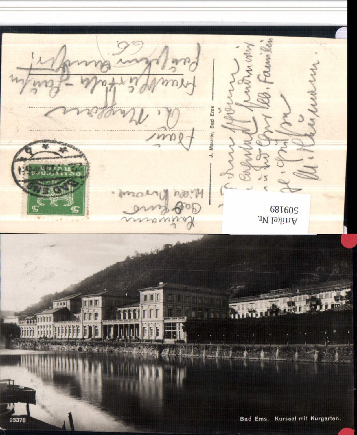 509189,Bad Ems Kursaal m. Kurgarten Fluss