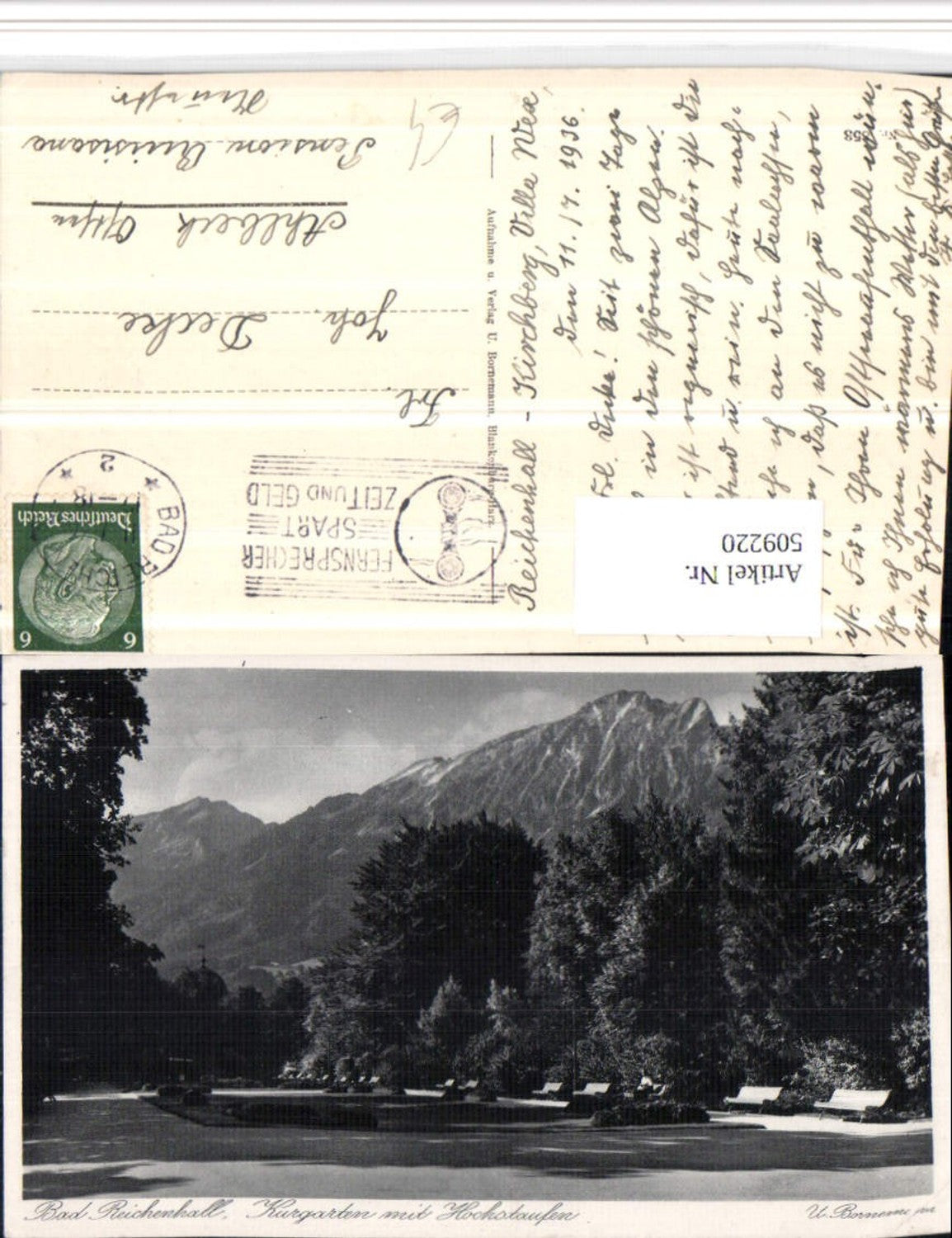 509220,Bad Reichenhall Kurgarten m. Hochstaufen Bergkulisse